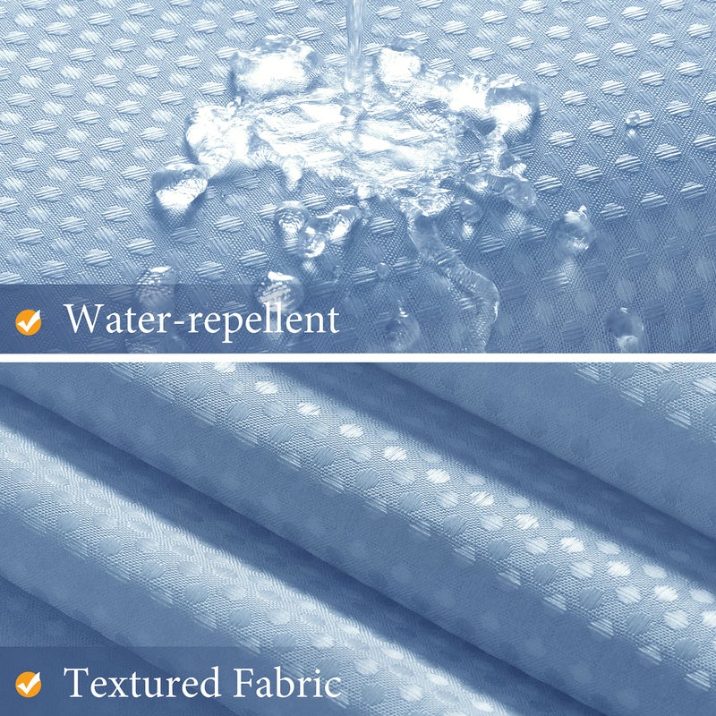 Naturoom Blue Shower Curtains for Bathroom Blue and White Ombre Curtains for Bathroom Water Repellent Curtain Liner with Hooks Machine Washable 72 x 72 Inches - Image 3